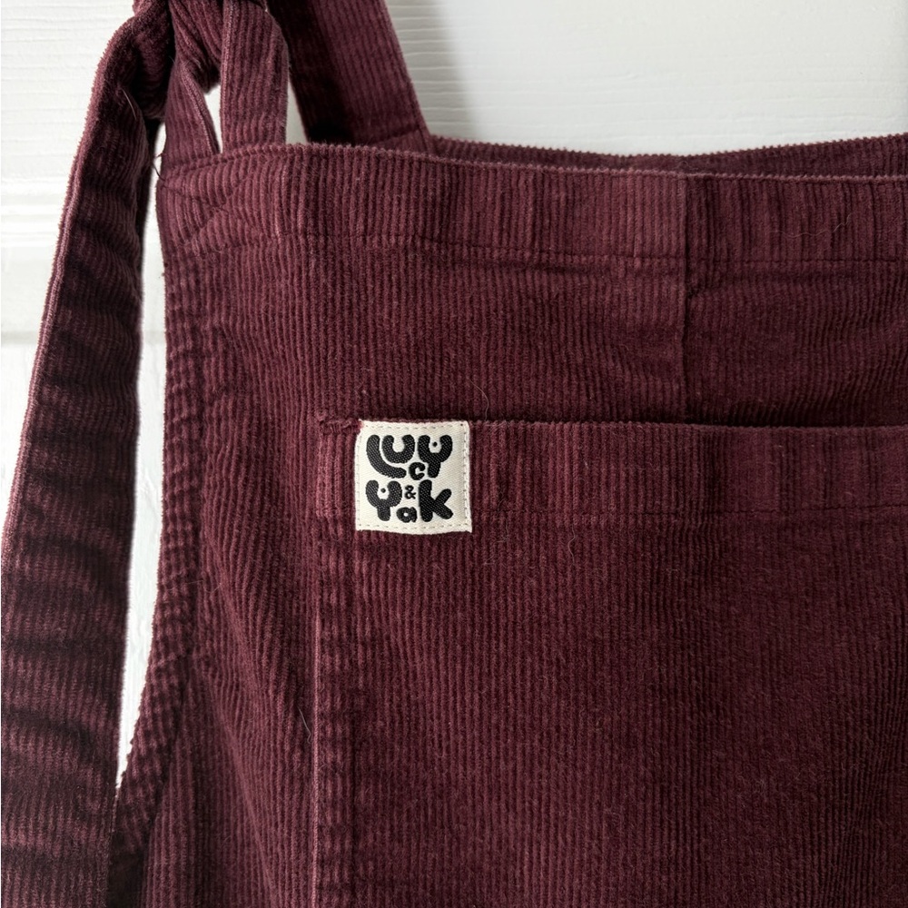 Lucy & Yak Corduroy Burgundy Overalls - Picture 2 of 4